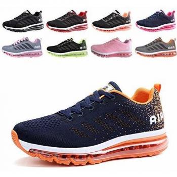 Baskets Air Running Multicolores Homme Femme Outdoor Gym Fitness Sneakers Respirantes Blue Orange 45