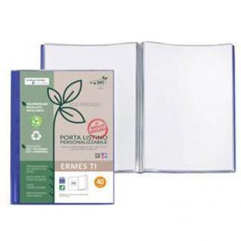 Portalistini personalizzabili Sei Rota Ermes Ti in PP riciclato buccia 22x30 cm blu 40 buste – 57274007