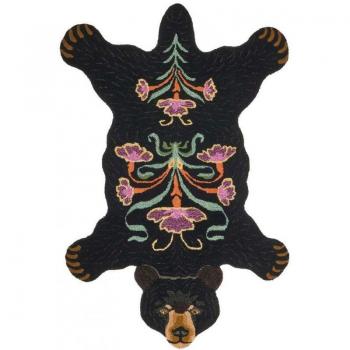 Tapis de Salon en Laine – Design Ours Nocturne
