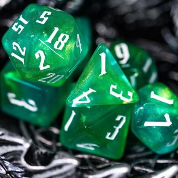 Dés D&D 7 pièces avec paillettes pour MTG et RPG