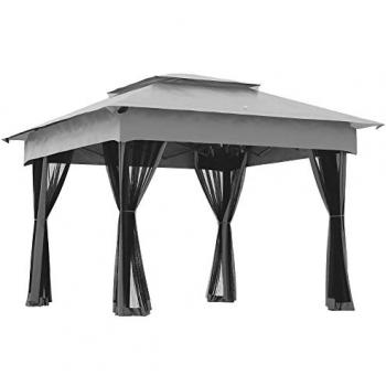 Cenador Urbano 3.3 m – Carpa Plegable Gris Claro con Bolsa de Transporte