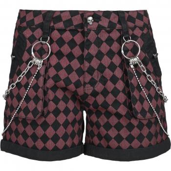 Shorts Rock Rebel EMP – Coupe Courte – Taille 27-31 – Couleur Noir-Rouge – Femme