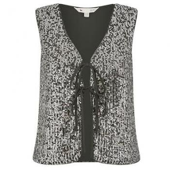 Gilded Night Coat, Sequin Front – Yumi Women's, 14