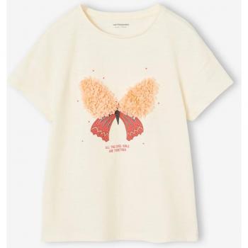 T‑shirt Fille Vertbaudet Motifs Iriés Vanille