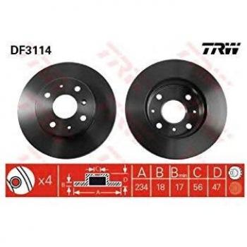 X TRW Disco freno DF3114 anteriore per DAIHATSU CHARADE IV