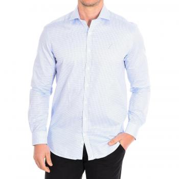 Chemise Bleue HERMIONE3 – Manche Longue en Coton Café, Coupe Standard