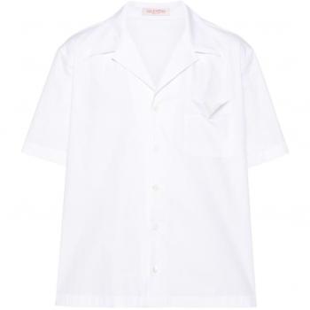 Valentino Camicia Bianca con Logo Metallico Taglia 46