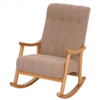 Fauteuil Relax HWC-K10 en Tissu Bouclé Taupe