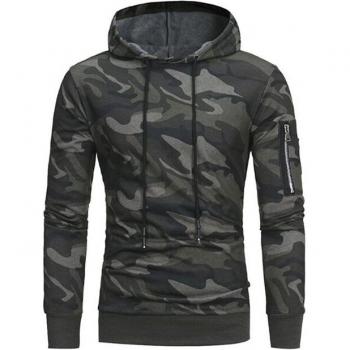 Herren Hoodie in Übergröße mit Tarnmuster – Sportbekleidung für Training und Freizeit