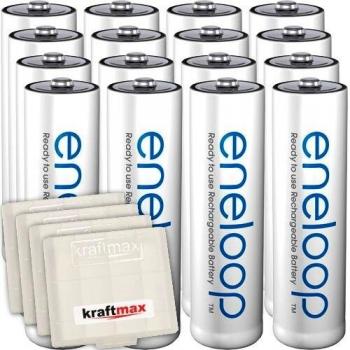 Neueste Generation Panasonic Eneloop AA/Mignon Akkus im 16er Pack von Kraftmax