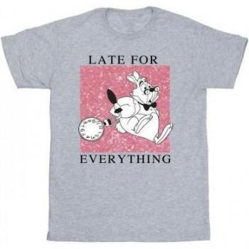 Disney Men's Alice In Wonderland White Rabbit T-Shirt L Grey