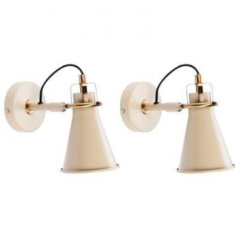 Industrie Stil Wandlampen 2er Set Beige mit verstellbaren Schirmen