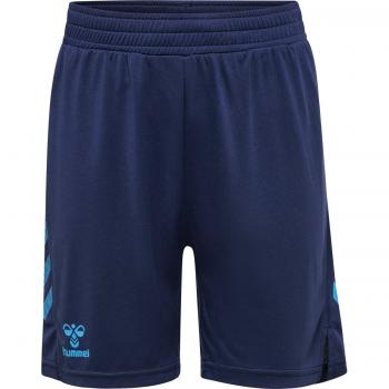 Boys’ 16 Year Blue Long Grid Shorts by Hummel