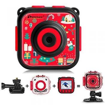 DROGRACE Children’s Waterproof Action Cam – 1080P HD Video & Photo Kit for Christmas Surprise