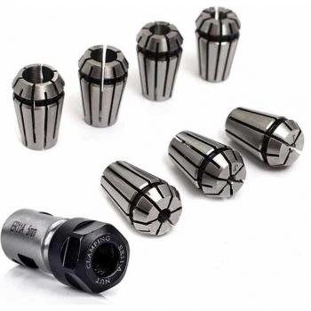 7pcs ER11 Steel Collet 1/2/3/4/5/6/7mm with 5mm Extension Rod