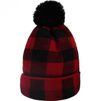Newborn Holiday Plaid Knit Hat
