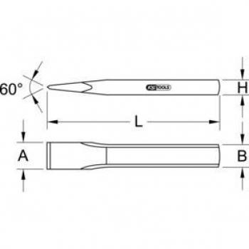 Cincel Plana y Ovalada KS TOOLS 162.0199, 33x1000 mm