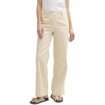 TOM TAILOR Damen Wide Leg Hose TTLEA, Uni, beige, Gr. 46/32