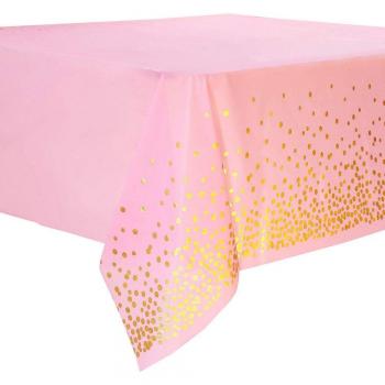 Mantel desechable 4 Uds. ecológico dorado con lunares