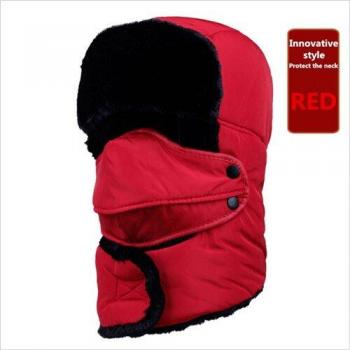 Warm Men's Bomber Hat with Mask and Earmuffs