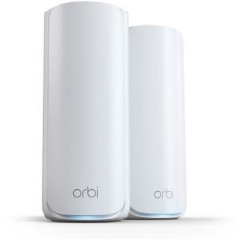 Netgear Orbi 770 Serie Quad-Band WiFi 7 Mesh-Router-Set (2er-Pack) mit Satelliten-Repeater, bis zu 360 m² Abdeckung, für 100 Geräte, 2,5-Gig