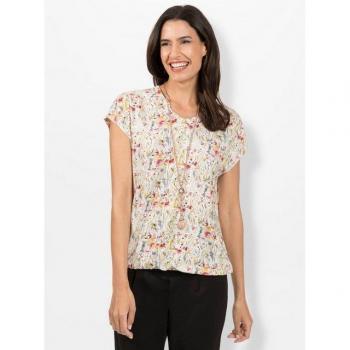 T‑shirt Helline visco imprimé – teinte écru