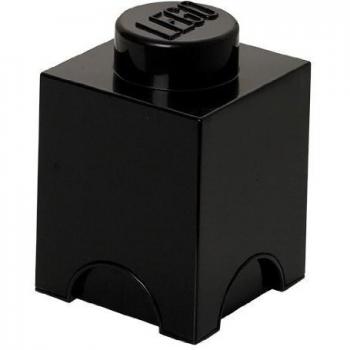 LEGO Aufbewahrungsstein 1 Noppe, schwarz