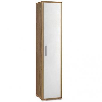 Coffre colonne unique 39L × 41P × H182 – noyer, blanc mat