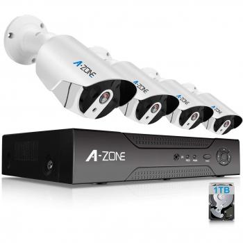 Kit Monitoraggio A-Zone 1080P POE 4 Canali con NVR e