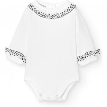 Pack de 2 piezas de bodies de bebé Babidu con cuello y puños de batista