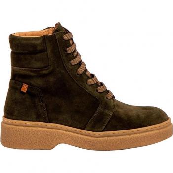 El Naturalista Botines de piel verde para mujer