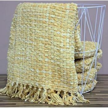 Country Club Velvet Touch Yellow Ochre Throw