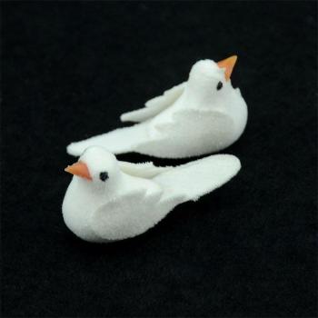 6pcs White and Pink Artificial Birds for DIY Wreaths and Scrapbooking