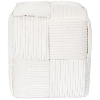 Scott Pouf tressé côtelé beige