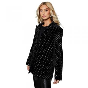 Velvet Luxe Blazer for Women – Black, 8