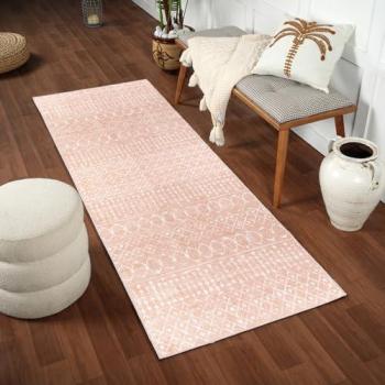 Shaggy Pink Plush Rug by Livabliss – 80cm × 220cm
