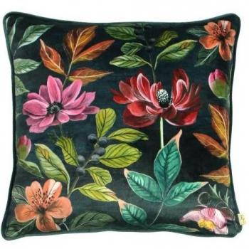 Funda de cojín Evans Lichfield Flores Nocturnas 43cm negra
