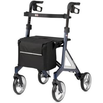 Alevo Alu Rollator von Bischoff & Bischoff, faltbar, für drinnen und draußen, stabiler Sitz, Sitzhöhe 51 cm