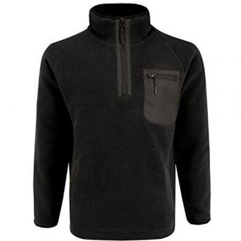 Indicode Herren Fleecejacke IDTrout mit Stehkragen, schwarz, Größe 3XL