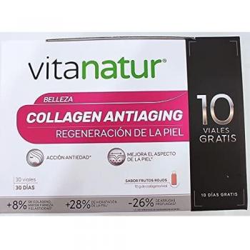 VITANATUR COLÁGENO ANTIAGING 30 VIALES (10 GRATIS) SABOR FRUTOS ROJOS