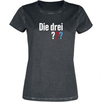 Chemise en coton noir pour femmes Die drei ???, tailles S à 5XL