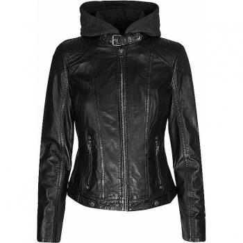 Gipsy by Mauritius Lederjacke CASEY mit Kapuze und Biker-Details