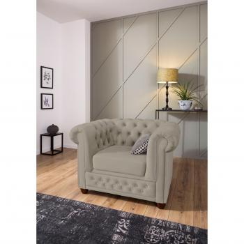 Chesterfield Sessel „New Castle“ – Home Affaire, 104/86/72 cm, Samtoptik Beige