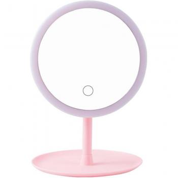Compact Double-Sided Makeup Mirror with Daylight LED Light