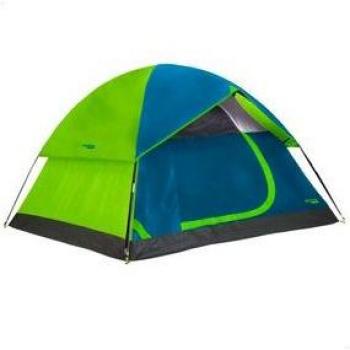 Tienda De Campaña Aktive Camping 4 Personas Doble Techo Verde/Azul 130X240x210 Cm