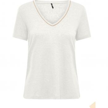 Women's ONLDORIT S/S V-Neck Shine T-Shirt in White