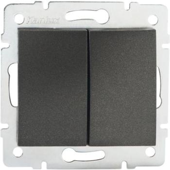 Interruttore a 2 leve per infissi, doppio avanti-indietro, grafite, 71×71 mm