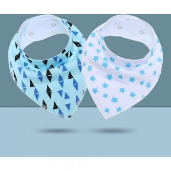 Baberos reutilizables para bebé con diseño de flecha ondulada, de algodón, 2 unidades lavables