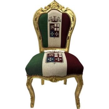 Casa Padrino: Handgefertigter Barockstuhl aus Italien, goldfarben