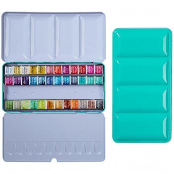 Paleta de acuarelas sólidas en estuche portátil